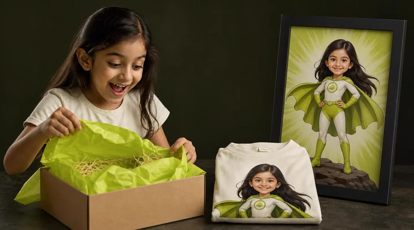 Gift-ready box — free handwritten note, price tags removed, surprise hero sticker