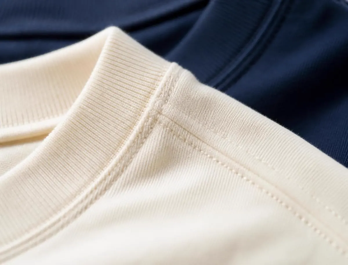 Close-up of 220 GSM bio-washed combed cotton fabric